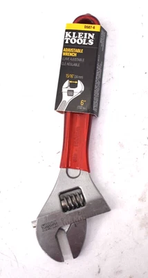 Klein Tools Adjustable Wrench 6-1/2" Extra Capacity D507-6 Chrome Finish Genuine - Image 1 of 4