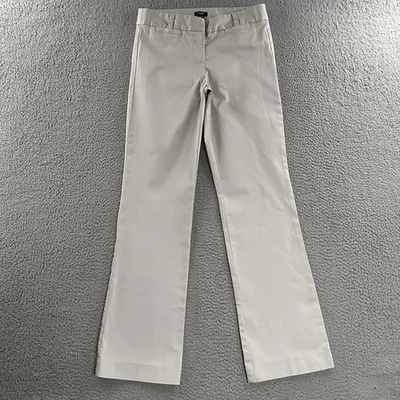 Pantalones para mujer J.Crew beige talla 2 ajuste urbano tiro medio elástico mezcla de algodón Foto 1 de 4