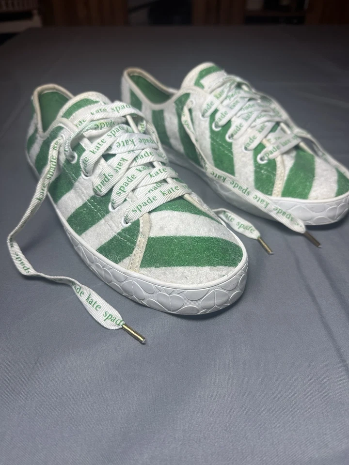 Zapatillas Kate Spade x Keds Rayas Verdes y Blancas WF66097 Mujer’s Talla 9 Foto 1 de 4