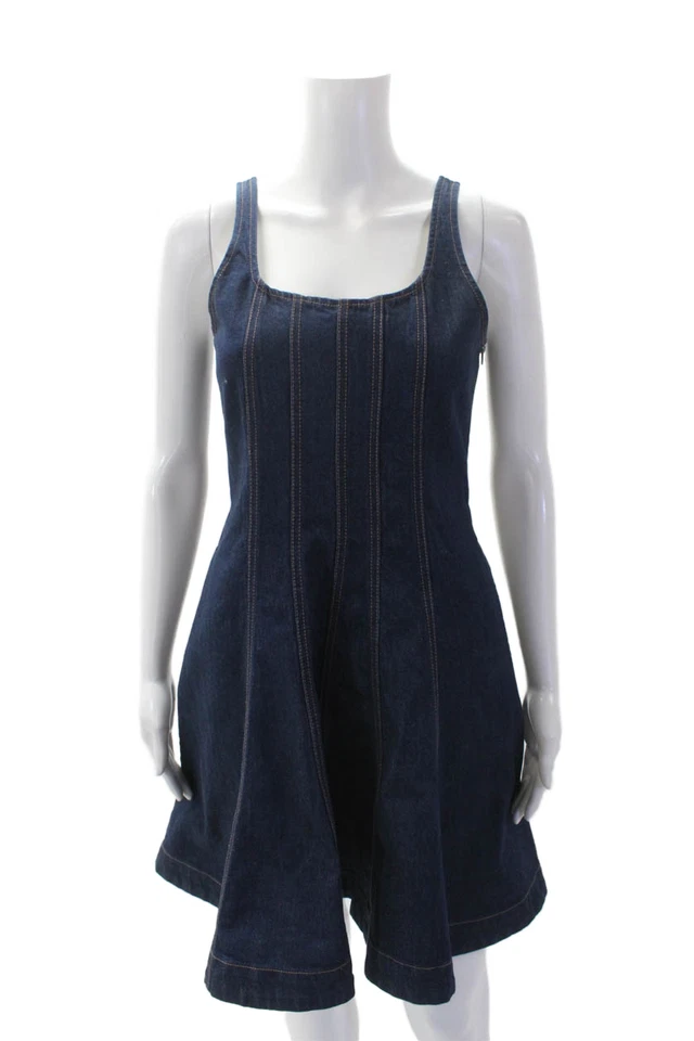 Vestido vaquero Kate Spade New York X Target para mujer cuello redondo azul talla 4 Foto 1 de 4