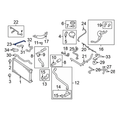 For Volkswagen Beetle 1999-2005 Volkswagen 1C0121065 Engine Coolant Pipe Foto 1 de 2
