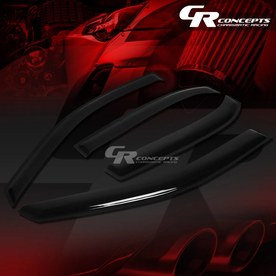 SMOKED CAR WINDOW VISOR/WIND DEFLECTOR VENT RAIN SHADE FOR 10-17 CHEVY EQUINOX - Imagem 1 de 4