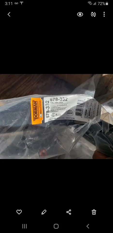 Correa Dorman 578-332 para tanque de combustible para 99-10 Ford F-250 SD F-350 SD F-450 SD Foto 1 de 1