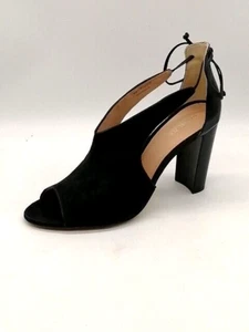 Rachel Zoe Sandals Womens Stephanie Black 11 Peep Toe Shoe Suede High Heel NEW - Picture 1 of 11
