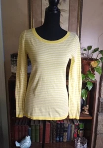 Old Navy Yellow & White Stripe Long Sleeve Sweater Women's XS - Picture 1 of 9