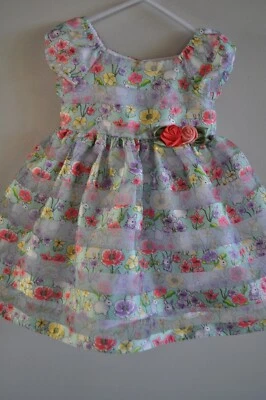 Vestido Laura Ashley Conejito de Pascua Floral Primavera Niñas Talla 24 Meses Cottage Core  Foto 1 de 4