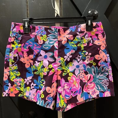 Lilly Pulitzer Arabeth Stretch Shorts Cherry Ganache Bohemian Garden Size 4 NWT - Image 1 of 4