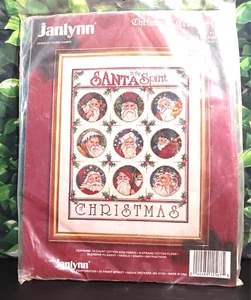 Kit de muestra de punto de cruz de Navidad Nueve Papá Noel Janlynn #125-67 Donna Giampa 1993 - Imagen 1 de 12