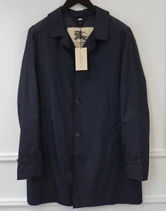 Men Burberry Coat Overcoat Navy Blue  Netherby Formal Size EU48 UK/US38 - Picture 1 of 10
