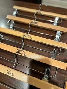 Wooden Pant Hangers lot of 10 with adjustable metal clamps CJ Banks - Picture 1 of 4