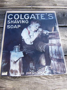 Robert Opie Post-A-Print Colgate Shaving Soap Ad 12"x9" - Picture 1 of 7