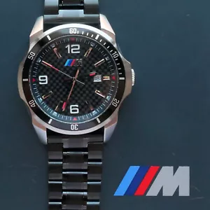 BMW M Power Motorsport Carbon Dial Racing Competition Car Accessory Swiss Watch - Picture 1 of 23