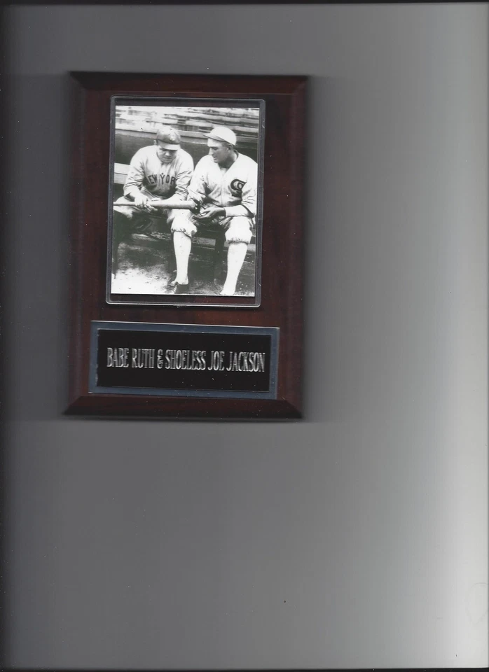 BABE RUTH & SHOELESS JOE JACKSON PLAQUE BASEBALL NEW YORK YANKEES NY MLB - Image 1 of 1