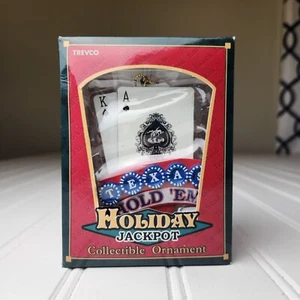 TEXAS HOLD EM Ace Of Spades Holiday Jackpot Collectible Christmas Tree Ornament - Picture 1 of 11