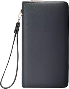 Women'S Wallet RFID Blocking Long Clutch Zip around Travel Leather Purse Large C - Picture 1 of 12