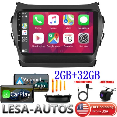 Radio estéreo para auto Android 12 Carplay de 9"" para Hyundai Santa Fe XL Sport 2013-2018 Foto 1 de 4