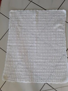Babydecke❤ Handarbeit❤ gehäkelt Kuscheldecke Geburt Taufe 96cm x 76cm weiß ❤ - Bild 1 von 3