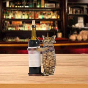 Katzen Weinregal Eisen Weinhalter Organizer Wohndeko Deko Tischplatte Wein - Bild 1 von 6