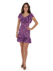 Richard Kravetz Dress Frilled Dress Summer Dress Purple Pattern Zipper