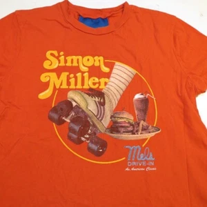 MELS DRIVE IN by designer SIMON MILLER T SHIRT Womens S Red Rare oop Made in USA - Picture 1 of 4