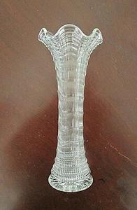Jarrón Imperial Ripple Transparente Bud 10 1/4" c 1910 - Imagen 1 de 8