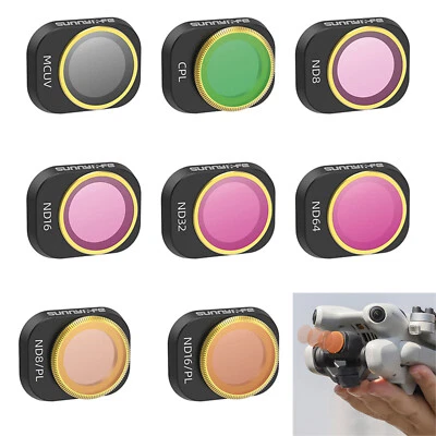 For DJI MINI 4 Pro Drone Lens Filter MCUV ND8/16/32/64/256 PL CPL Filters - Image 1 of 4