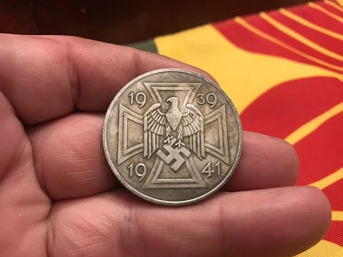 1939 1941 GERMAN IRON CROSS FIGHT FOR FREEDOM REICHMARK WWII COMMEMORATIVE COIN Cover