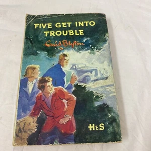Enid Blyton FIVE GET INTO TROUBLE 1968 HCDJ E.Soper FAMOUS FIVE #8 Brockhampton - Picture 1 of 11