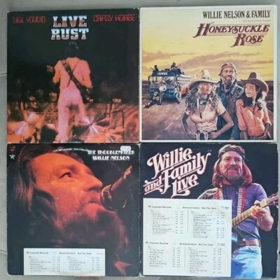Willie Nelson Live Troublemaker WHITE LABEL PROMO LP RECORD LOT Neil Young VG Foto 1 de 4