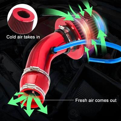 Pipe 3" Cold Auto Air Intake Filters Clamp Accessory  Air Intake Kit Hose System - Image 1 of 4