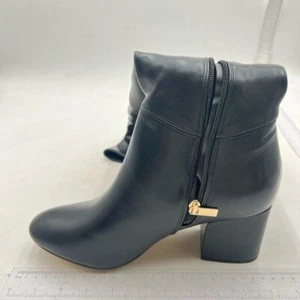 Black Women Almond Toe Block HeelKnee High Boots Side Zip Up Western Long Boots - Picture 1 of 7