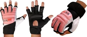 Guantes de cuero rosa MMA combate corporal gel boxeo bolsa de boxeo artes marciales karate - Imagen 1 de 6