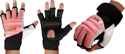 KIKFIT SPORTS LTD Rosa Leder MMA Handschuhe Body Combat Gel Boxen Stanztasche Kampfkunst Karate