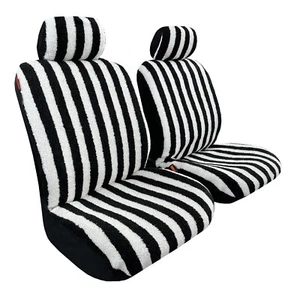 Fundas de asiento delantero para Toyota Yaris piel de oveja sintética cálida a rayas - Imagen 1 de 5
