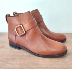 Lauren Ralph Lauren Banbury brown leather ankle booties 7 $169 - Picture 1 of 7