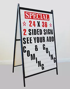 New Sidewalk A Frame changeable Message Letters Sign with 4 inch Letters set - Picture 1 of 5