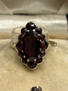 Victorian 10k Yellow Gold Tourmaline Ring Size 8 - Picture 1 of 7