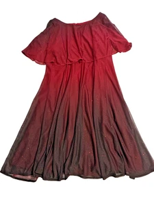 Danny & Nicole Chiffon Ombre A-Line Glitter Dress Caped Women's Size 14 NWT - Picture 1 of 12