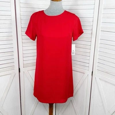Vestido recto Lucy Love Charlotte para mujer XS XSmall rojo manga corta túnica mini Foto 1 de 4