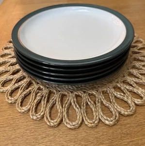 Denby Greenwich Green Dinner Plates X5 - Picture 1 of 4