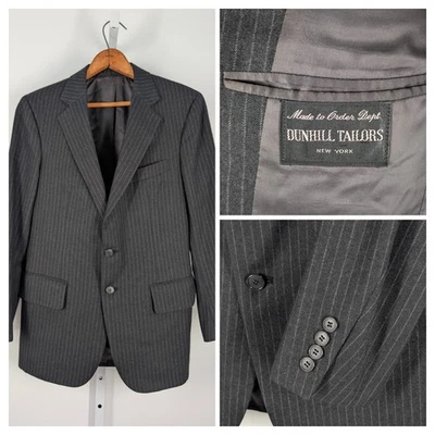 Dunhill Tailors New York Vintage 60s Flannel Gray Pinstripe Blazer Truman Capote - Image 1 of 4