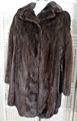 Vtg Shiny Dark Brown Mink Fur Fashion Coat I.Magnin Rich Luscious! S/M - Image 1 of 4