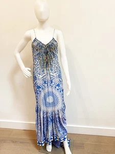 Designer Camilla Size 8 (2) Maxi Embellished Silk Maxi Women's Dress - Picture 1 of 7