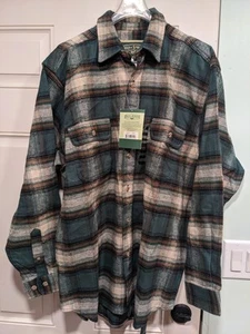 Field And Stream Flannel Shirt Men's Large Green Plaid Long Sleeve Button-Up - Picture 1 of 8