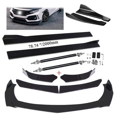 Kit de carrocería divisor alerón labial parachoques delantero/faldones laterales/labio trasero para Honda Foto 1 de 4