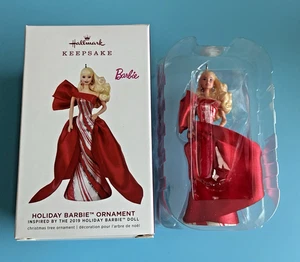 Hallmark 2019 Holiday Barbie Ornament #5 in series Candy Cane Striped Dress - Picture 1 of 5