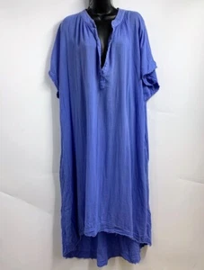 9 Seed Women's Tunisia Lightweight Gauze Short Sleeve Raw Hem Caftan One SIze - Picture 1 of 13