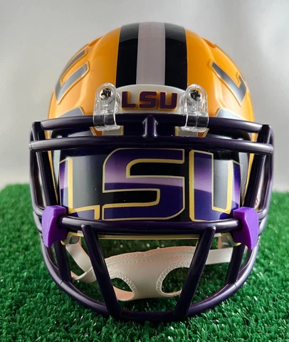 CUSTOM LSU TIGERS RIDDELL SPEED MINI HELMET with VISOR Cover