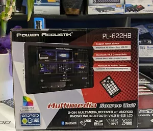 POWER ACOUSTIK PL-622HB 6.2 INCH DOUBLE DIN BLUETOOTH CAR STEREO, USB, AUX, SD - Picture 1 of 2