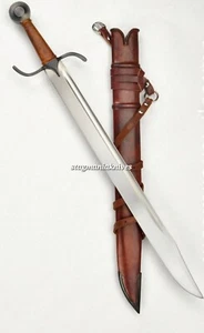 30" Premium Hand Forged J2 Steel Hunting Falchion Medieval Roman Viking Sword - Picture 1 of 1